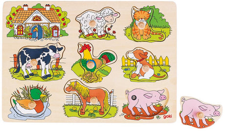 Goki stud puzzle animaux de la ferme avec son
