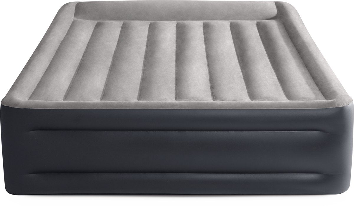 Matelas pneumatique avec repose-oreiller Intex queen deluxe avec pompe intégrée - 203x152x42 cm
