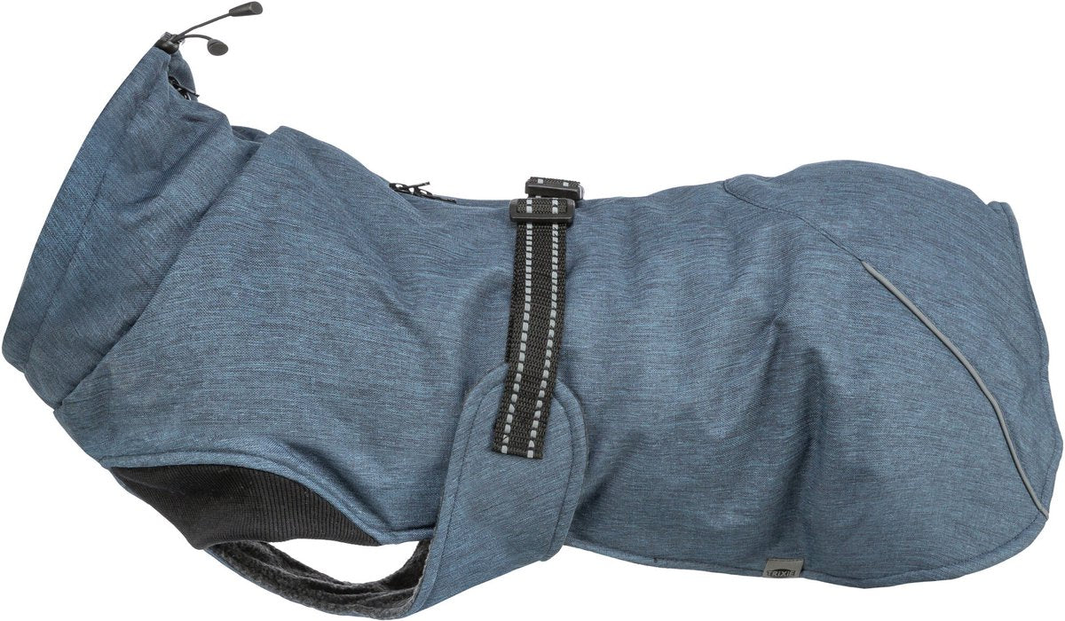 Manteau pour chien Trixie - bleu foncé, déperlant, doublure polaire - 45 cm