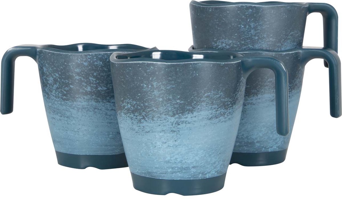 Mug Gimex Stone Line - bleu foncé - 300 ml - 4 pièces