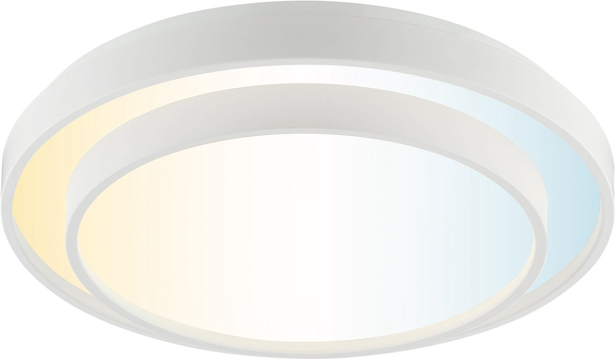 Brilliant faruz - plafonnier - ø 39 cm - led 10w - cct - 3000k-6500k - dimmable - veilleuse - minuterie - télécommande - blanc