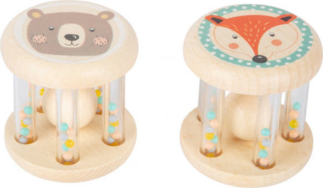 Small foot - hochet animal en bois, lot de 2