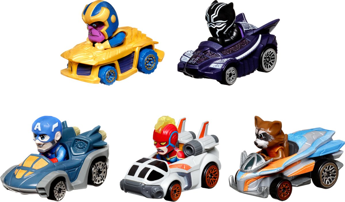 Hot Wheels Race Verset Marvel Lot de 5