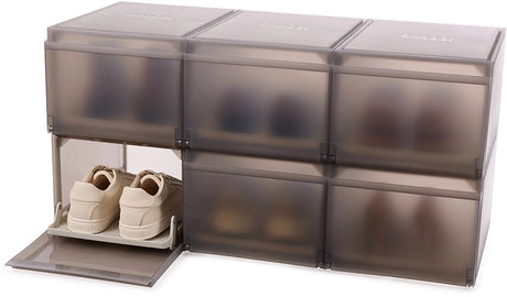 Joseph joseph extendable shoe boxes stackable gray - 6 pieces