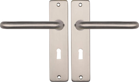 Starx deurklink zilver - rvs look – deurbeslag – deurschild met sleutelgat (sl56) – deurklink coupe