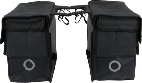 Sacoche de vélo double Willex - toile - réflexion - 48 litres - montage universel - noir noir mat