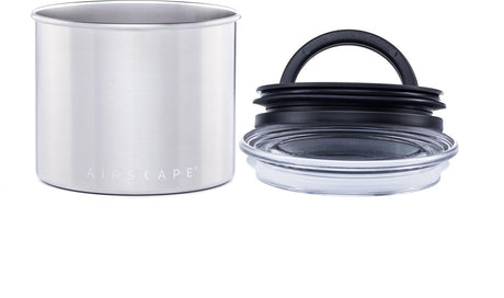 Conception planétaire - paysage aérien - grains de café - bocaux de conservation - vide - café - acier - acier brossé - 250 grammes