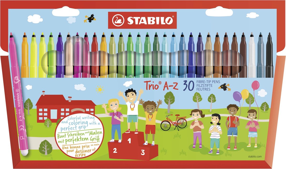 Stabilo trio a-z - feutres - lot de 30 pièces