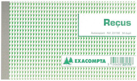Exacompta - reçus, ft 10,5 x 18 cm, français, dupli (2 x 50 feuilles)