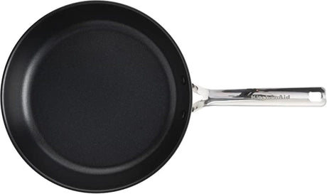 Poêle inox Kitchenaid 28 cm - revêtement antiadhésif sans PFA - poêle induction - poêle céramique - passe au four jusqu'à 160°c - argent