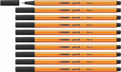 Stabilo point 88 - feutre fin premium - fin 0,4 mm - noir - boîte de 10 pièces