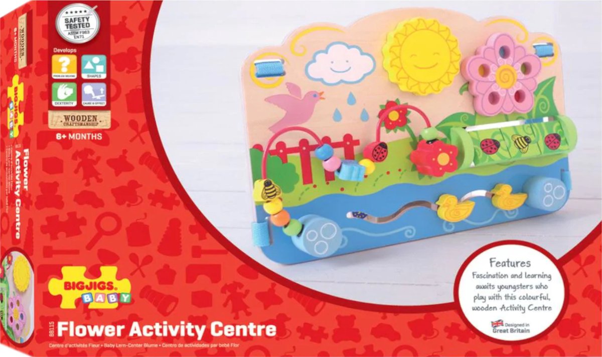 Panneau d'activité en bois Bigjigs - fleur