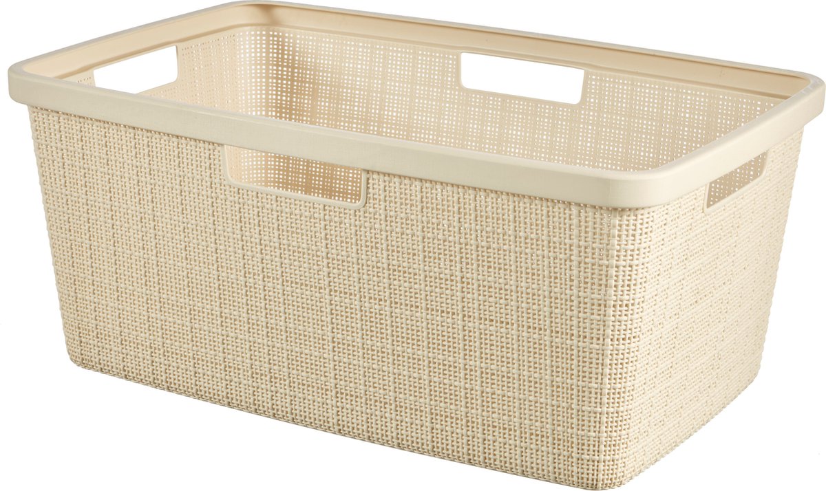 Panier à linge en jute Curver 46l blanc cassé