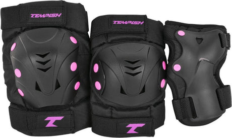 Tempish – taky – protection pour patins – pack de 3 – adultes – rose – ensemble complet pour patinage – taille m
