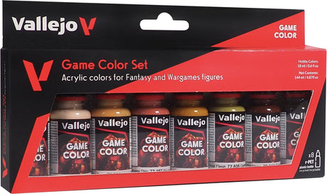 Vallejo hobby paint peinture acrylique - 72187 couleurs de peau pour fantasy et wargames - couleur de jeu - set acrylique - 8x set de peinture - 8 x18 ml