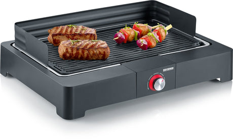 Severin pg 8567 - Barbecue électrique de table - 2200 W - 230 °C - plaque de cuisson en fonte - noir