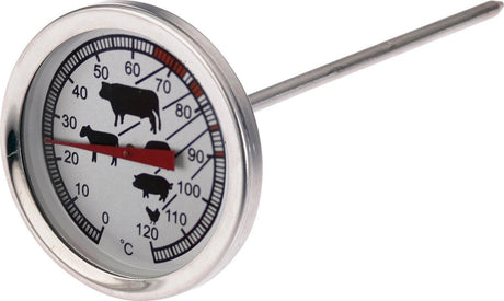 Thermomètre à rôtir Westmark, avec symboles pour une bonne lisibilité, acier inoxydable, rouge argenté, 12692270