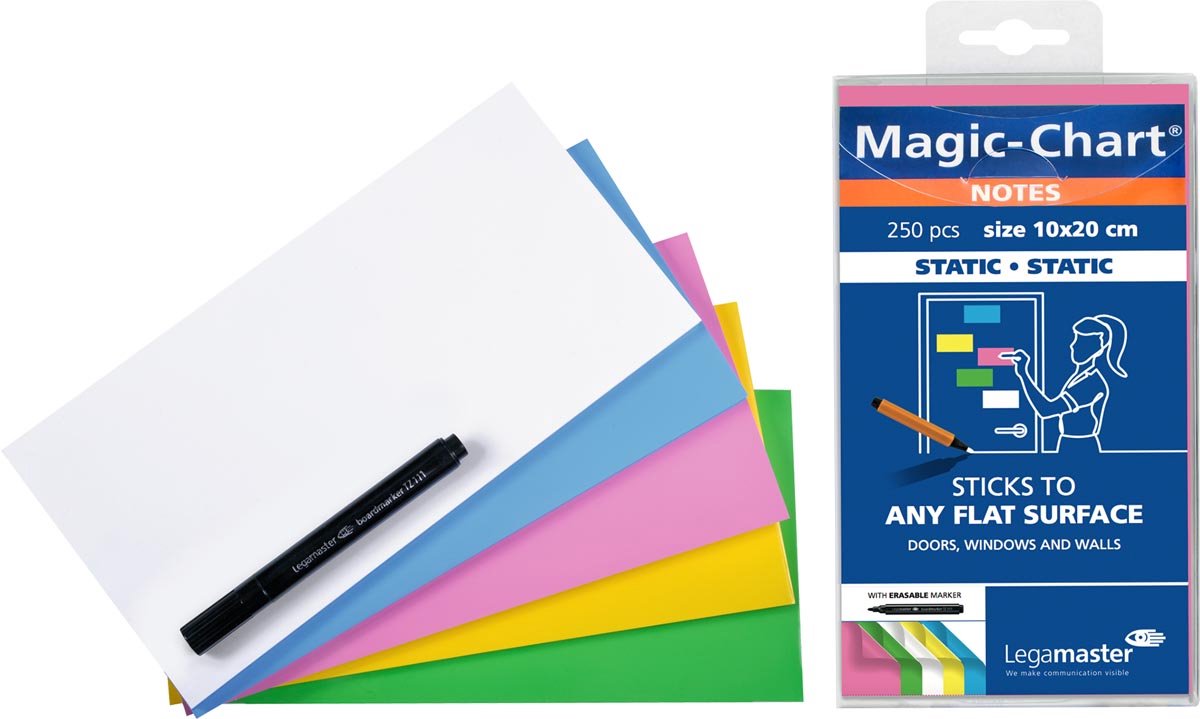 Legamaster magic-chart notes 10x20cm assorti 250st