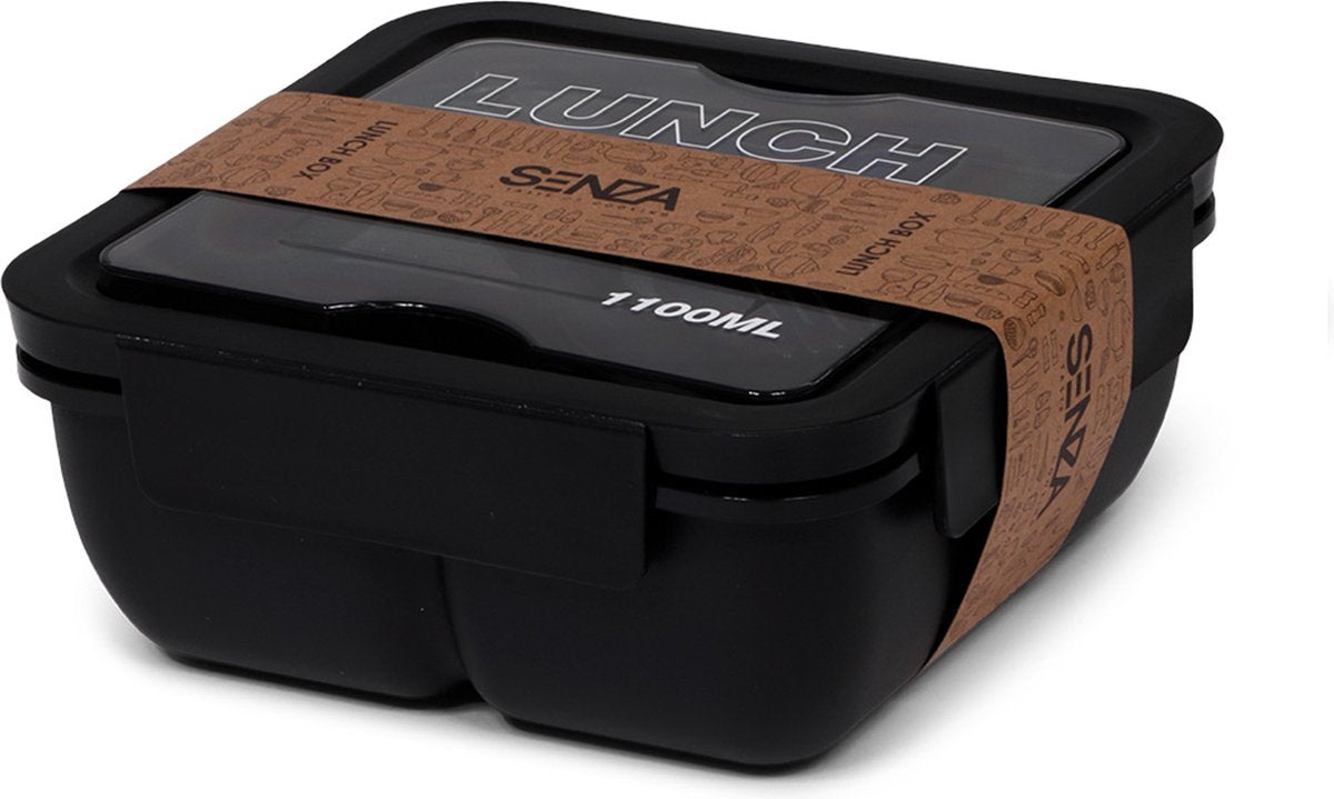 No brand senza boîte à lunch 1100 ml paille de blé noir | 4 pièces