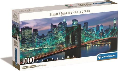 Clementoni - puzzle - 1000 pièces - panorama new york pont de Brooklyn - puzzle pour adultes - collection de haute qualité