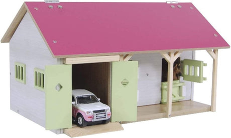 Globe pour enfants écurie rose avec 2 boxes et débarras 1:32