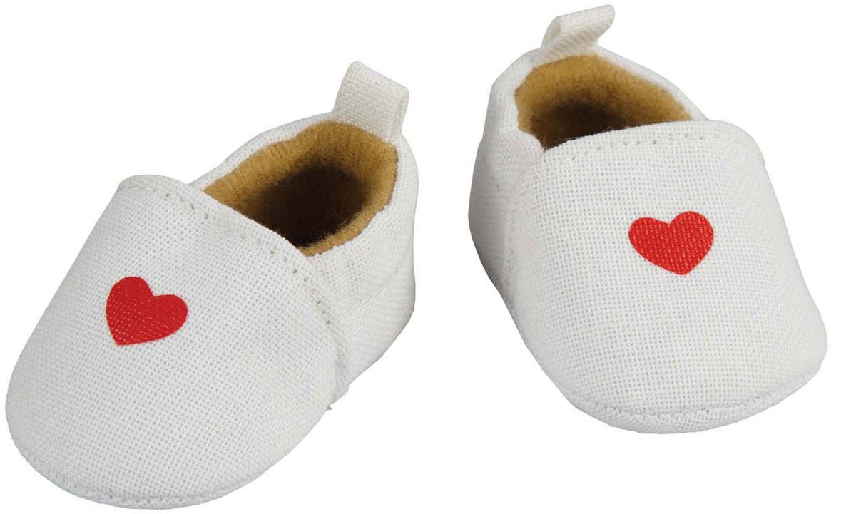 Chausson de poupée Heless avec coeur, 38-45 cm