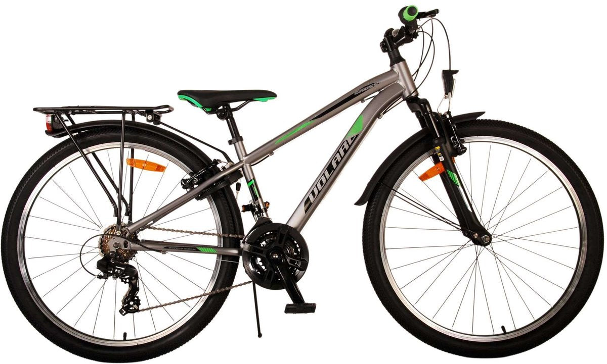 Vélo Enfant Volare Cross - Garçons - 26 pouces - Gris - 18 vitesses - Deux freins à main
