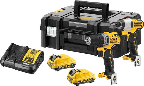 Dewalt dck2110l2t ensemble d'action dcd701 perceuse/tournevis + tournevis à percussion dcf801 12v 3.0ah xr - dck2110l2t-qw