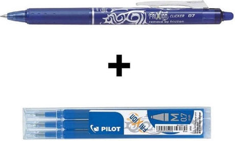 Pilot frixion - clicker bleu + 3 recharges - sous blister