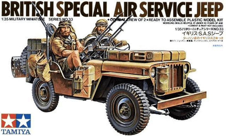 Tamiya – kit de maquettes de véhicules militaires, 35033, jeep du service aérien spécial britannique avec 2 figurines en plastique, 1:35, modélisme