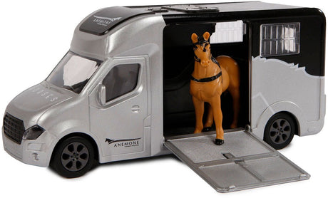 Camion à cheval moulé sous pression pour enfants avec lumière et son, gris