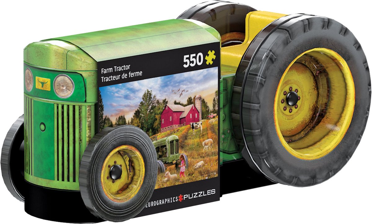 Puzzle Eurographics tracteur vintage - 550 pièces - boîte en métal.