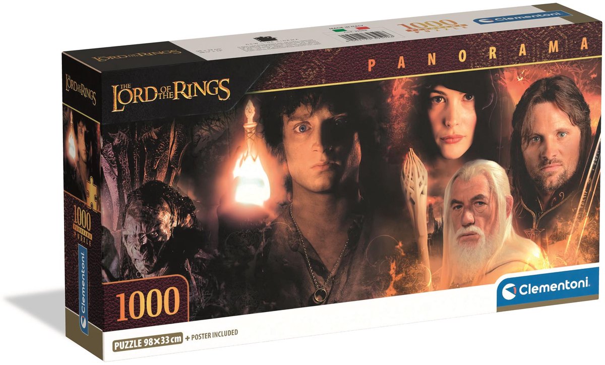 Clementoni puzzle le seigneur des anneaux panorama - 1000 pcs.