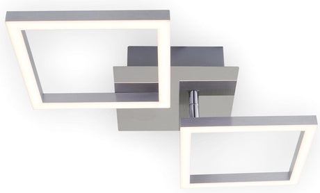 Briloner frame - plafonnier - plafonnier rotatif - LED 16 watts - 1 200 lumens - 3 000 kelvin - plafonnier chrome-argent