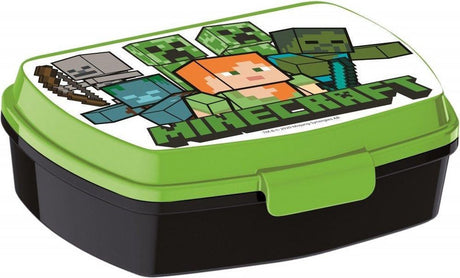 Stor boîte à pain boîte à pain Minecraft junior 16 x 12 x 5 cm vert noir