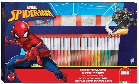 Ensemble de couleurs Spiderman multiprint avec timbres, 41dlg.