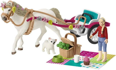 Schleich Horse Club Play Figure Set - Calèche pour spectacle équestre - Jouets pour enfants pour garçons et filles - 5 à 12 ans - 33 pièces - 42467