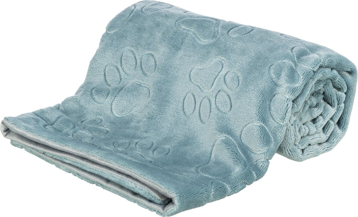 Trixie couverture pour chien Barry peluche douce bleu gris