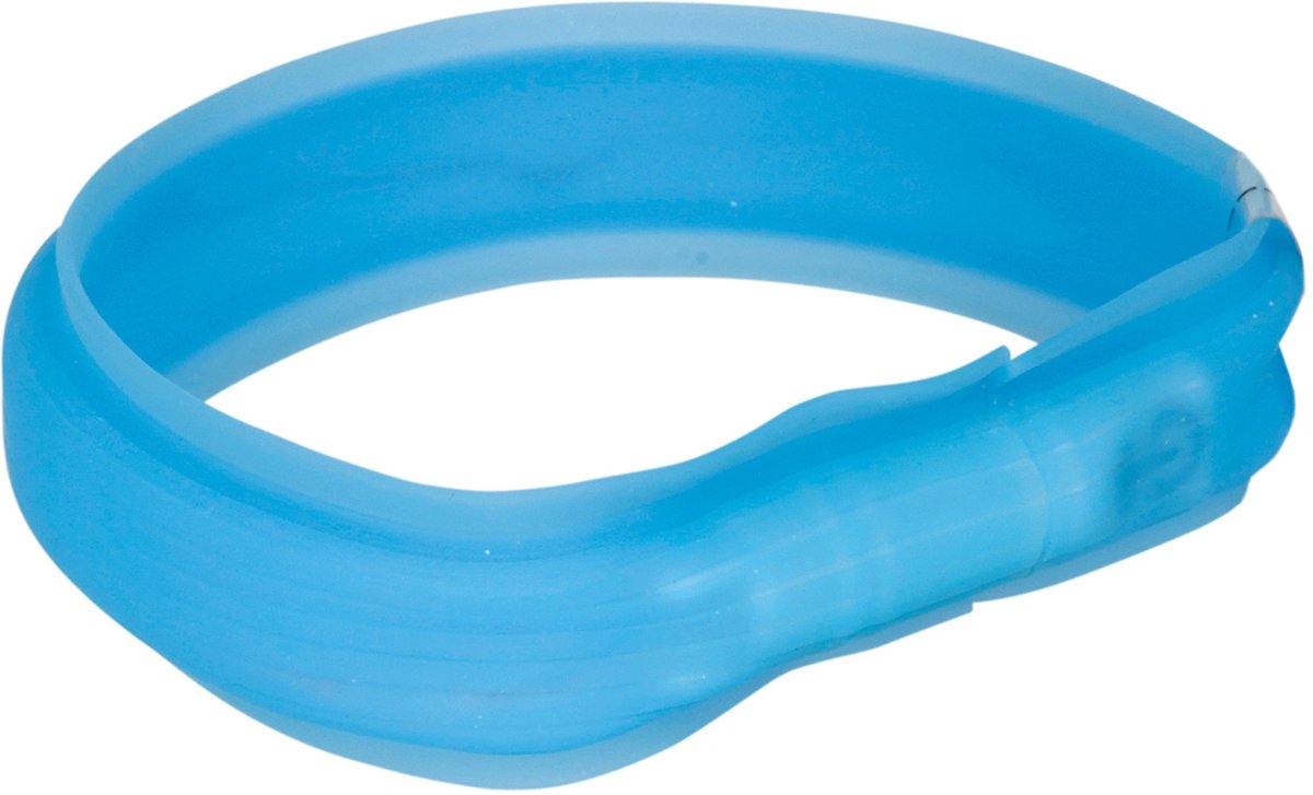 Trixie collier lampe flash USB lumineux rechargeable bleu 30 mmx70 cm