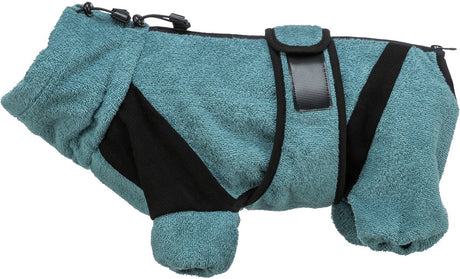 Trixie peignoir maison salopette en tissu éponge pétrole