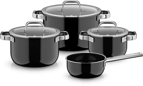Wmf fusiontec 2.0 minérale pro - set de casseroles - 4 pièces - noir - induction - résistant aux rayures - convient à toutes les sources de chaleur