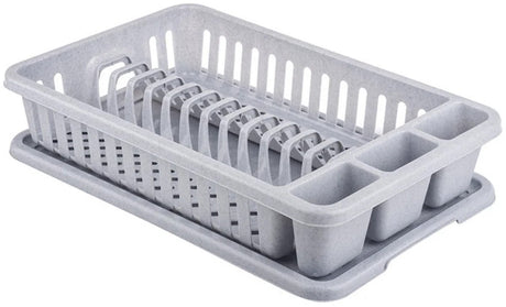 Curver lux - égouttoir à vaisselle - taille compacte - compartiment à couverts séparé - gris