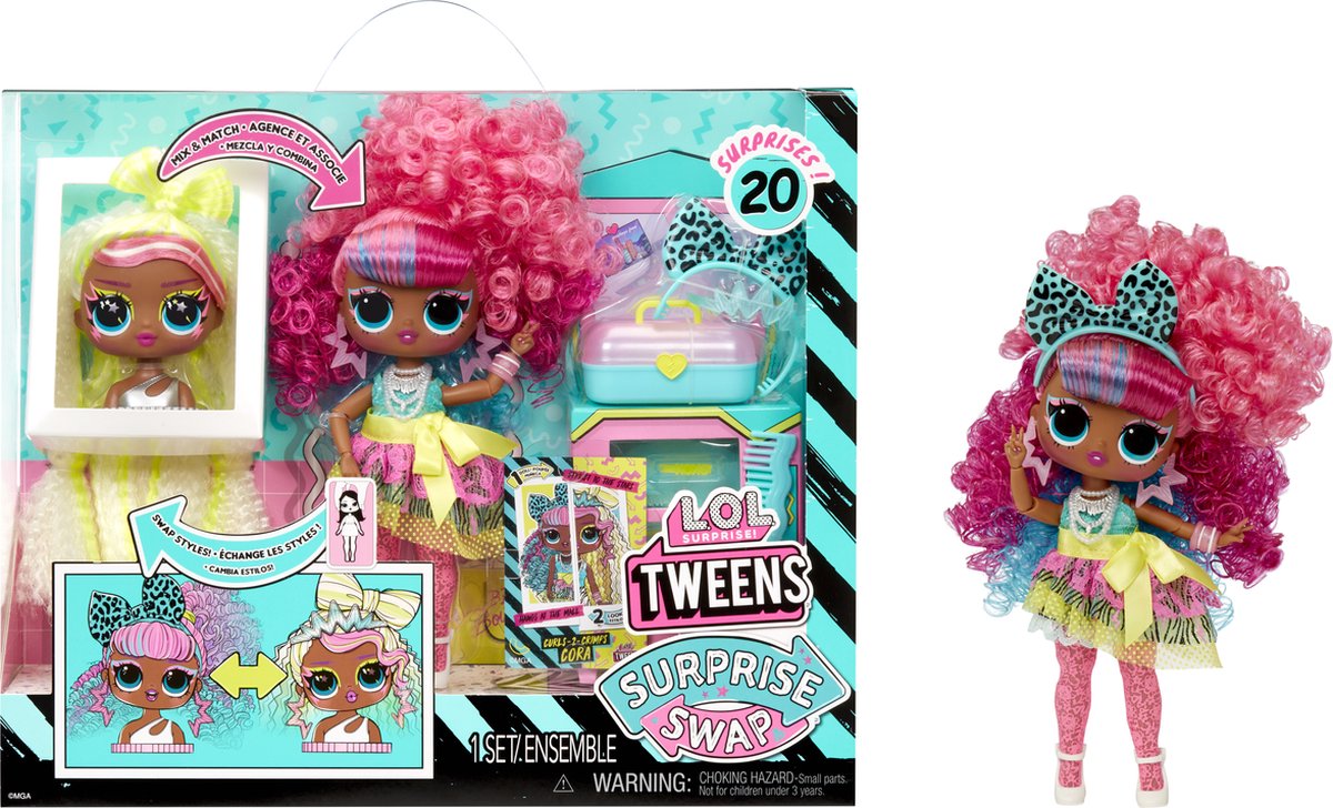Mdr. surprendre! surprise préadolescents - 16,5 cm - poupée mannequin échangeable - boucles-2-crimps cora