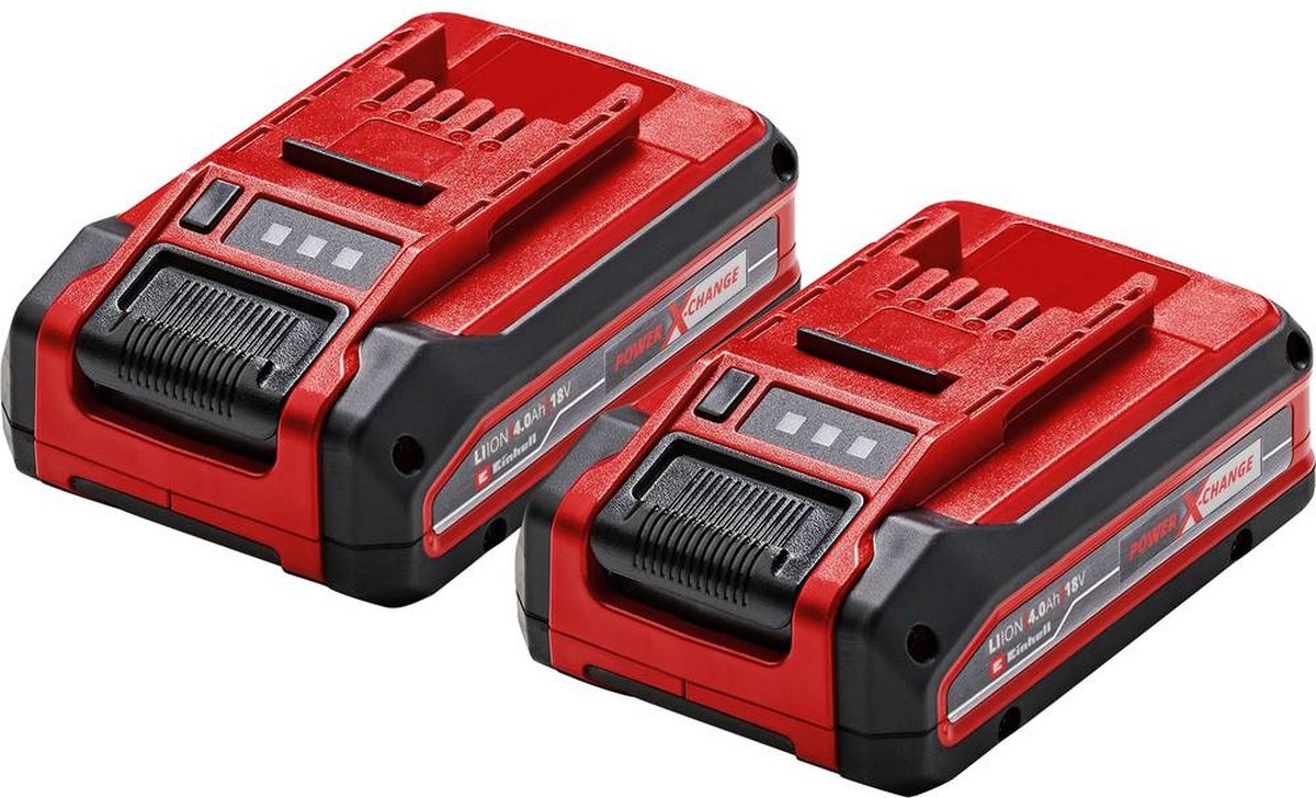 Einhell twinpack 4,0 ah plus batterie - power x-change - 18 v li-ion - 2x batterie 4,0 ah - max. puissance : 900 w - système de gestion active de la batterie