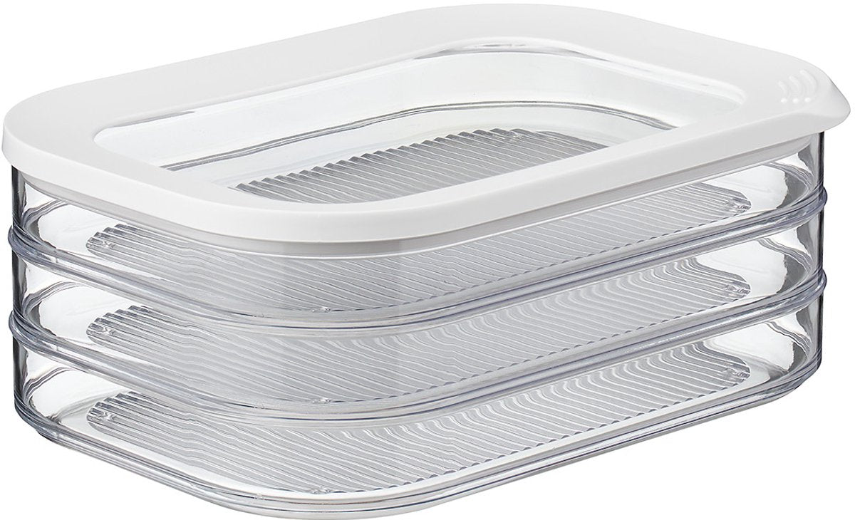 Boîte à viande Mepal modula couvercle blanc 3 couches | 2 pièces