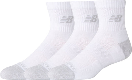 New balance active qtr chaussettes 3 pack chaussettes de sport unisexes - blanc