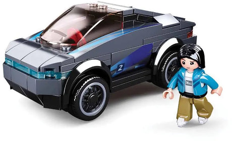 Jouets de construction de voiture électrique Sluban Town pour enfants à partir de 6 ans - modèle de jouet de construction - boîte de construction avec 136 blocs de construction et 1 figurine - m38-b0901