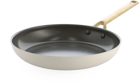 Poêle BK sublime 20 cm - revêtement antiadhésif sans PFA - poêle induction - poêle céramique - passe au four jusqu'à 220°c - manche inox doré - crème