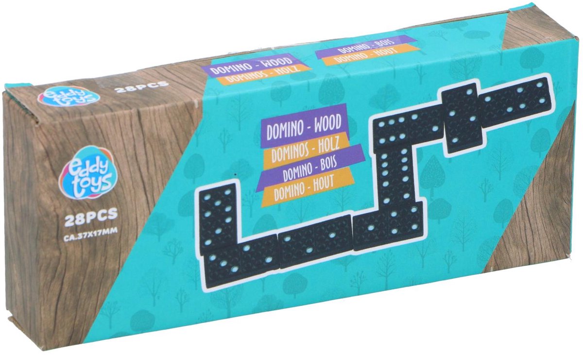 Jeu de dominos en bois Eddy Toys, 28 pièces.