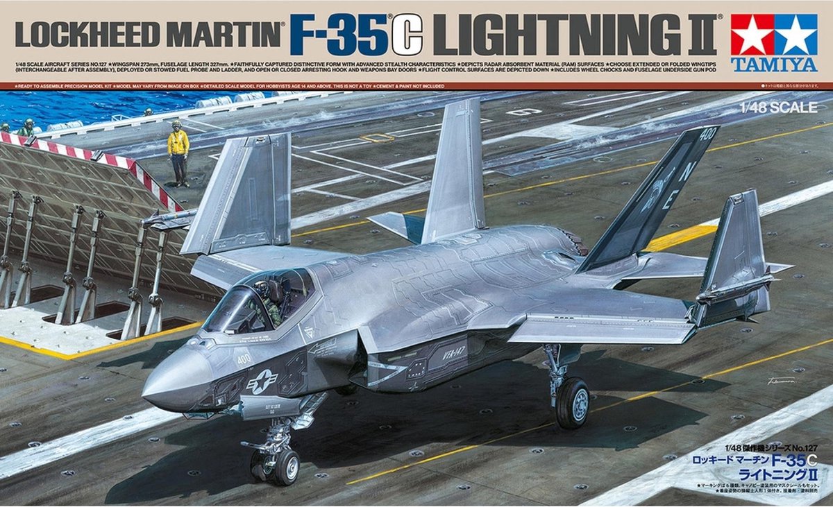 Tamiya – kit de modèles de véhicules militaires, 61127, lockheed martin f-35c Lightning II, avion de chasse en plastique, 1:48, modélisme